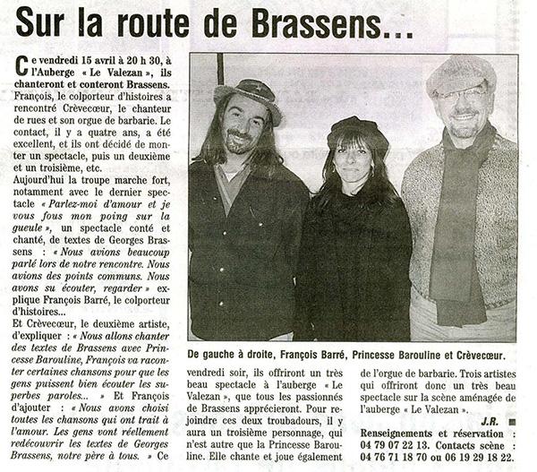 orgue de Barbarie - spectacle Brassens